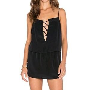 Rory Beca Women's XS Peni Little Black Dress Adjustable Spaghetti Straps 29 long